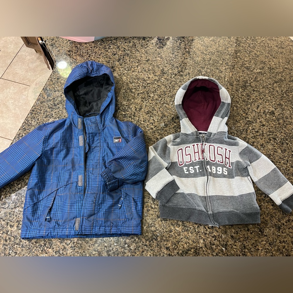 Boys 2t windbreaker and hoodie jackets Weatherproof 32 Oshkosh